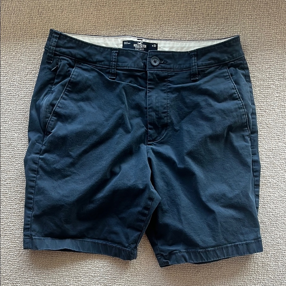 Hollister navy flat Front Shorts Casual Style